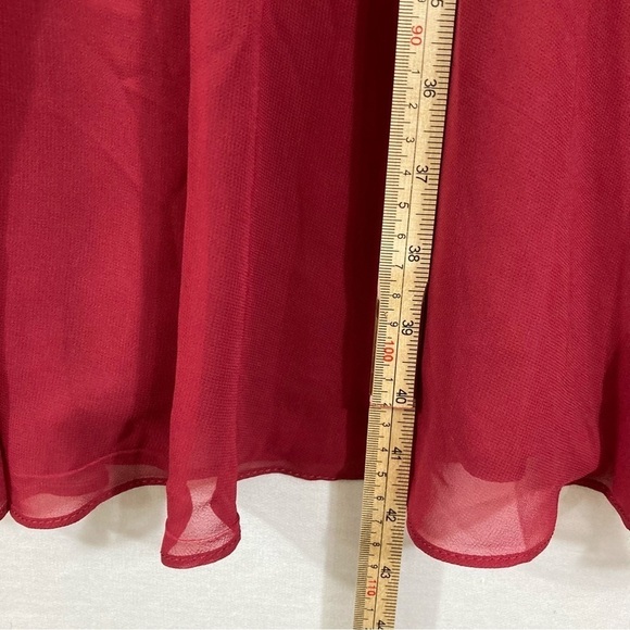 Azazie Burgundy Bridesmaid Midi Dress Size A12 - Picture 5 of 11